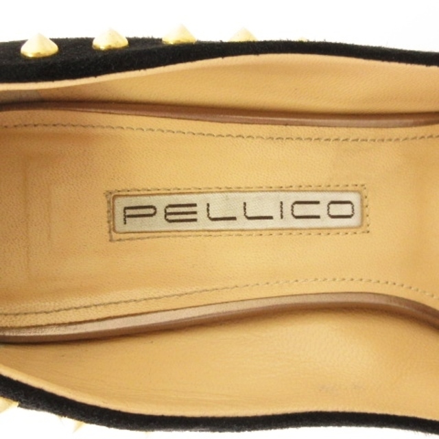 PELLICO(ペリーコ)のペリーコ パンプス スタッズ スエード ポインテッドトゥ ブラック 36 23 レディースの靴/シューズ(ハイヒール/パンプス)の商品写真