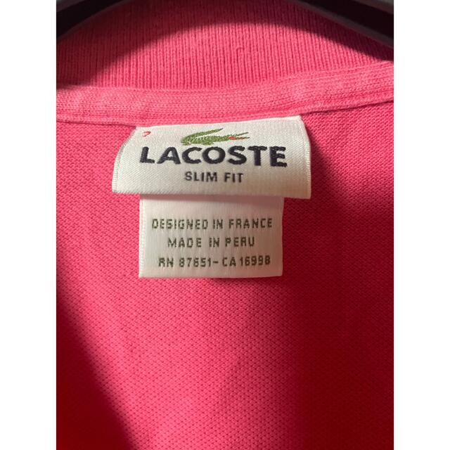 LACOSTE(ラコステ)のラコステ　ピンクポロシャツ メンズのトップス(ポロシャツ)の商品写真