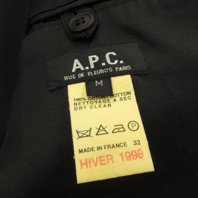 A.P.C(アーペーセー)のアーペーセー テーラード ジャケット ブレザー シングル 長袖 総裏 紺 M メンズのジャケット/アウター(テーラードジャケット)の商品写真