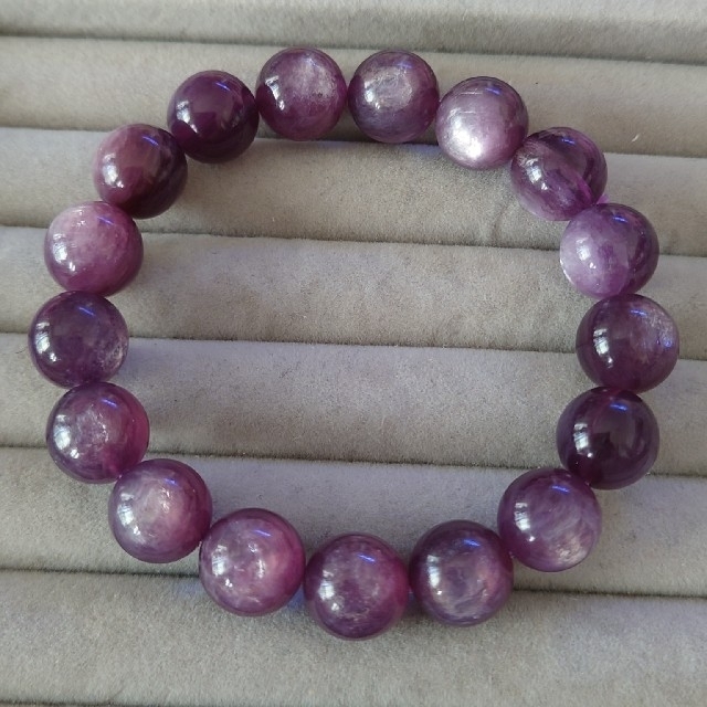 パープルマイカ　ブレスレット　天然石　紫雲母