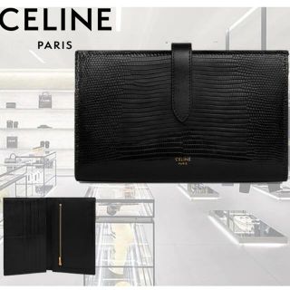 celine - CELINE ラージ ストラップウォレット / リザードの+inforsante.fr