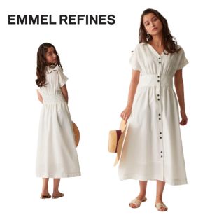 エメルリファインズ(EMMEL REFINES)の【※美品】EMMEL REFINES FC HW 配色ステッチ ワンピース M(ひざ丈ワンピース)