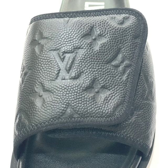 ルイヴィトン LOUIS VUITTON マイアミ・ライン ミュール ヴァージルアブロー NBAモノグラムエンボス サンダル ラバー ブラック 福袋 51.0%OFF minyoukashi.com