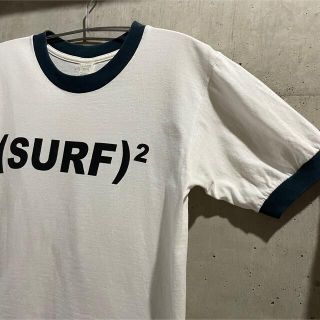 ヴィンテージ リンガーtシャツ 半袖 サーフ Y2K ホワイト プリント