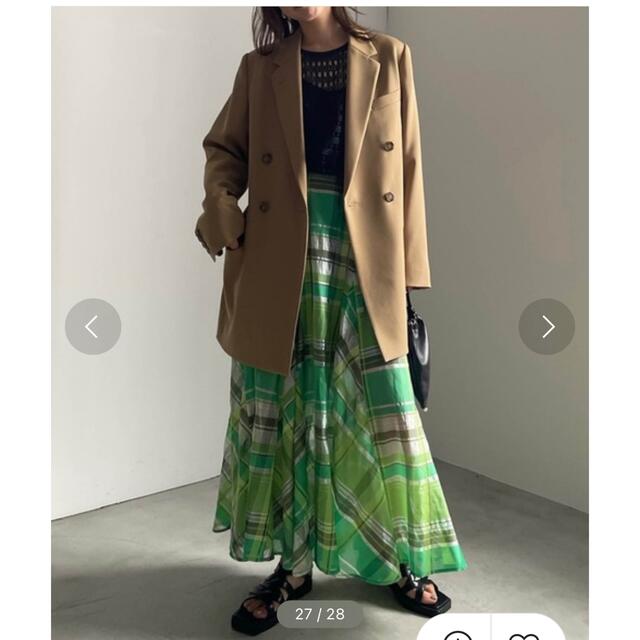 Ameri VINTAGE(アメリヴィンテージ)のAMERI SHEER CHECK FLARE SKIRT レディースのスカート(ロングスカート)の商品写真