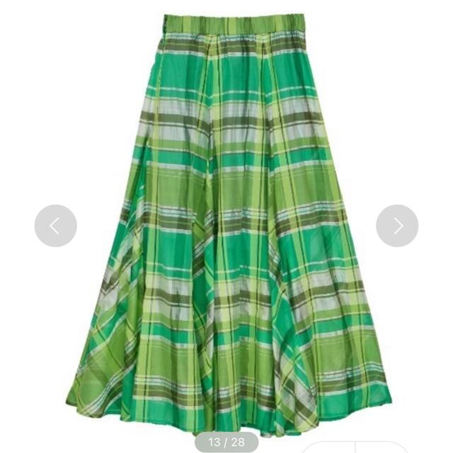 Ameri VINTAGE(アメリヴィンテージ)のAMERI SHEER CHECK FLARE SKIRT レディースのスカート(ロングスカート)の商品写真