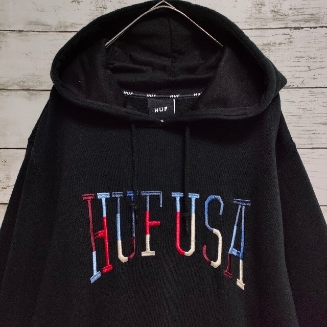 【極美品】HUF　スウェット　ビッグロゴ　裏起毛　Lサイズ　即完売モデル