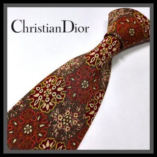 クリスチャンディオール(Christian Dior)の106【Christian Dior】ディオール ネクタイ 赤×橙×花柄(ネクタイ)