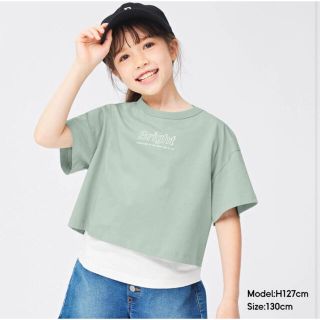 ジーユー(GU)のレイヤードクロップドT １５０サイズ(Tシャツ/カットソー)