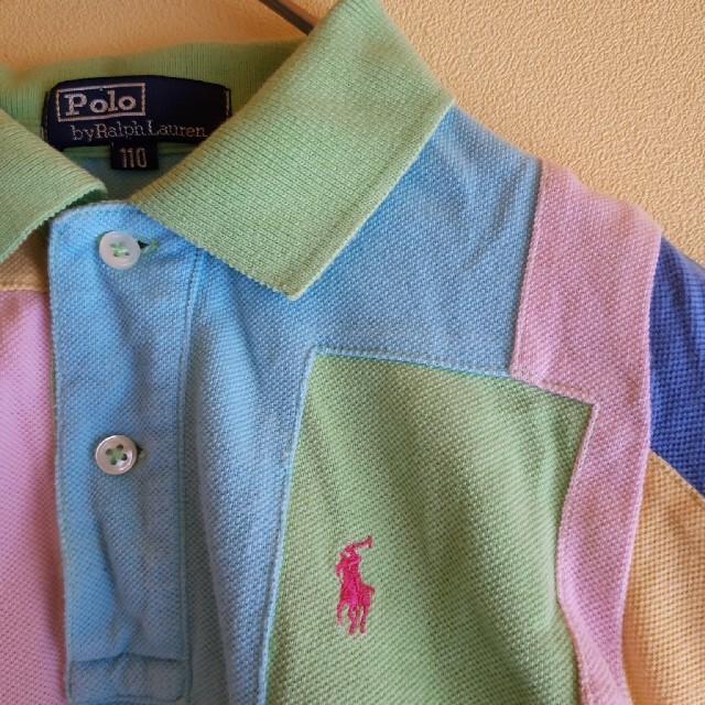 POLO RALPH LAUREN(ポロラルフローレン)のPOLO by RALPH LAUREN カラフル パッチワーク ポロシャツ キッズ/ベビー/マタニティのキッズ服男の子用(90cm~)(Tシャツ/カットソー)の商品写真