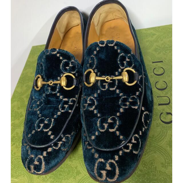 Gucci - GUCCI ヨルダーン ベロア ホースビット 5 1/2 GG柄の通販 by