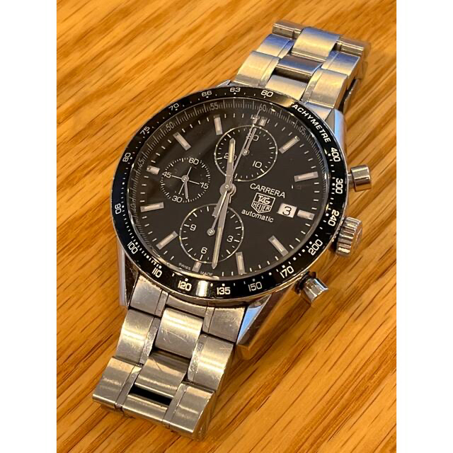 TAG HEUER】タグホイヤー カレラ 自動巻き 黒文字盤 腕時計 TAG HEUER】タグホイヤー カレラ 自動巻き 黒文字盤 腕時計