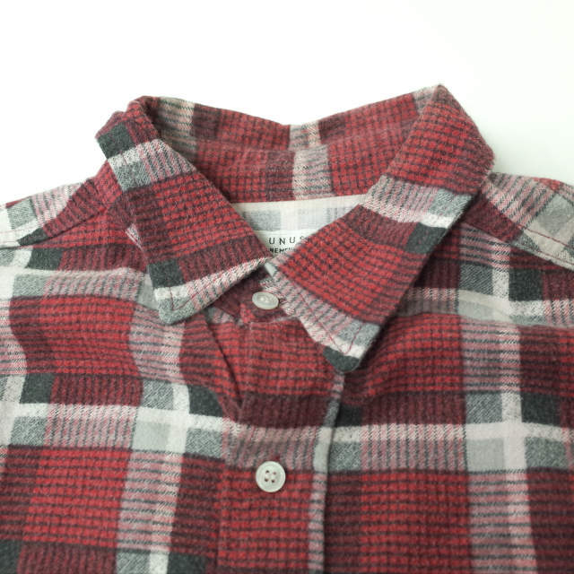 UNUSED(アンユーズド)のUNUSED アンユーズド 日本製 Cotton Flannel Check Shirt コットンフランネルチェックシャツ US0834 2 RED 長袖 ネルシャツ トップス【中古】【UNUSED】 メンズのトップス(シャツ)の商品写真