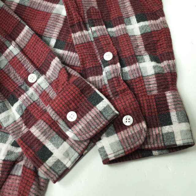 UNUSED(アンユーズド)のUNUSED アンユーズド 日本製 Cotton Flannel Check Shirt コットンフランネルチェックシャツ US0834 2 RED 長袖 ネルシャツ トップス【中古】【UNUSED】 メンズのトップス(シャツ)の商品写真