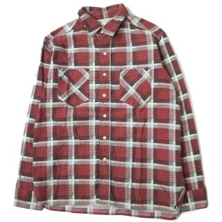 アンユーズド(UNUSED)のUNUSED アンユーズド 日本製 Cotton Flannel Check Shirt コットンフランネルチェックシャツ US0834 2 RED 長袖 ネルシャツ トップス【中古】【UNUSED】(シャツ)