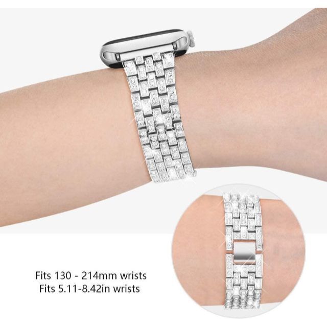 Apple Watch(アップルウォッチ)のオルタネイト❤シルバー apple watch バンド SE 40 41 mm レディースのファッション小物(腕時計)の商品写真