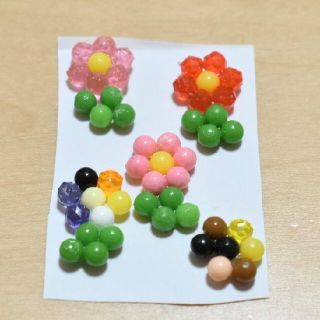 アクアビーズ　花🌺　5個セット(その他)