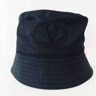 ヴァレンティノガラヴァーニ(valentino garavani)のVALENTINO GARAVANI ロゴ バケットハット 帽子 黒 58(その他)