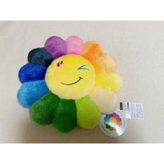 村上隆　絵文字emoji 花レインボークッション　30cm(キャラクターグッズ)