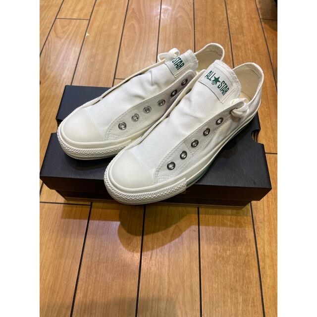 CONVERSE(コンバース)の✨新品✨コンバース　CL スリップ　ホワイト　グリーン　2way スリッポン メンズの靴/シューズ(スニーカー)の商品写真