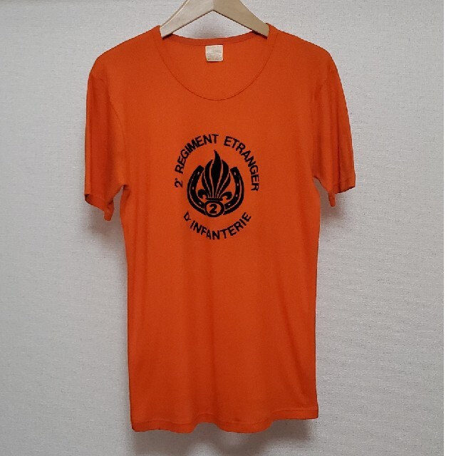 デッドストック　60's　フランス　ミリタリー　軍もの　Tシャツ　オレンジ