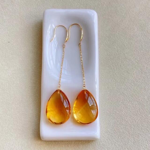 ⭐︎【天然】シトリン ピアス k18 6.5g | www.jarussi.com.br