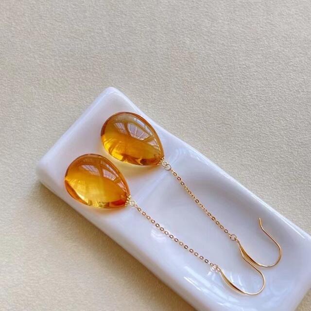 ⭐︎【天然】シトリン ピアス k18 6.5g | www.jarussi.com.br