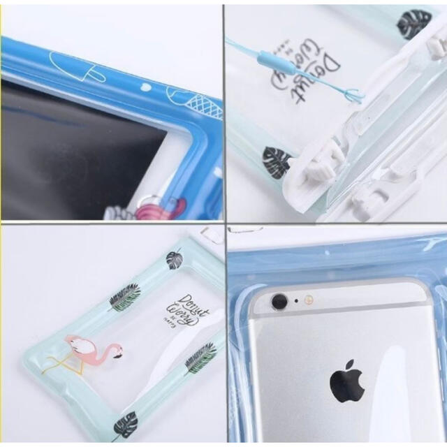新品　ユニコーン　ブルー　防水ケース　iPhone　スマートフォン　エアバッグ