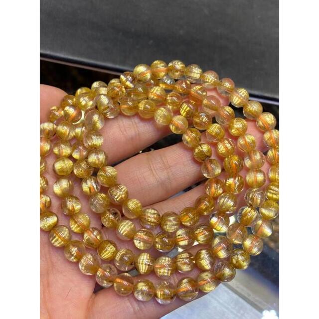 ⭐︎【天然】タイチンルチルクオーツ ブレスレット 6.7mm 最新人気