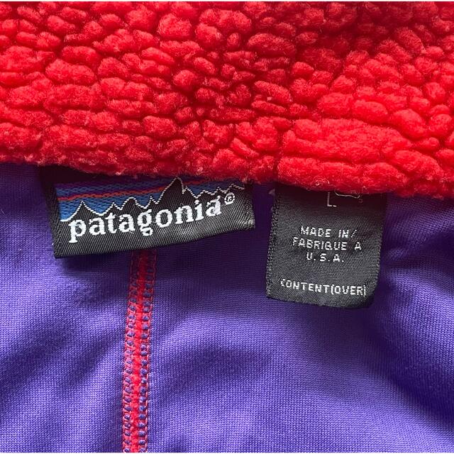 patagonia(パタゴニア)の名作！90s パタゴニア レトロパイルジャケット フレンチレッド L USA製 メンズのジャケット/アウター(ブルゾン)の商品写真