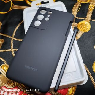 ギャラクシー(Galaxy)のGalaxy S21 Ultra Sペン付き 純正シリコンケース ブラック 新品(Androidケース)