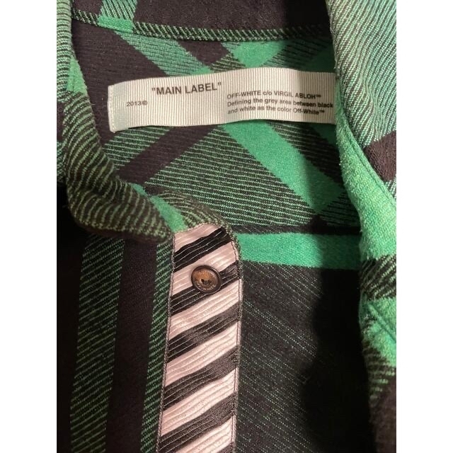 off white フランネルシャツ チェックシャツ ネルシャツ オフホワイト