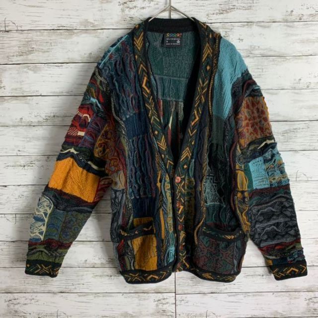 【幻の1点モノ】coogi クージー 立体 3Dカーディガン　希少 即完売モデル メンズのトップス(シャツ)の商品写真