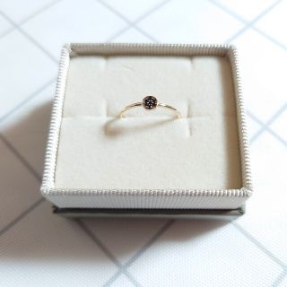 ete エテ ブリリアントダイヤモンドリング ブラックダイヤ K10 YG 9号