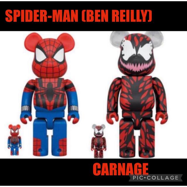 ハンドメイドBE@RBRICK CARNAGE&SPIDER-MAN 100％＆400％