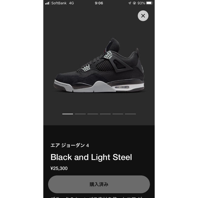 NIKE(ナイキ)のNike Air Jordan 4 Black and Light Steel メンズの靴/シューズ(スニーカー)の商品写真