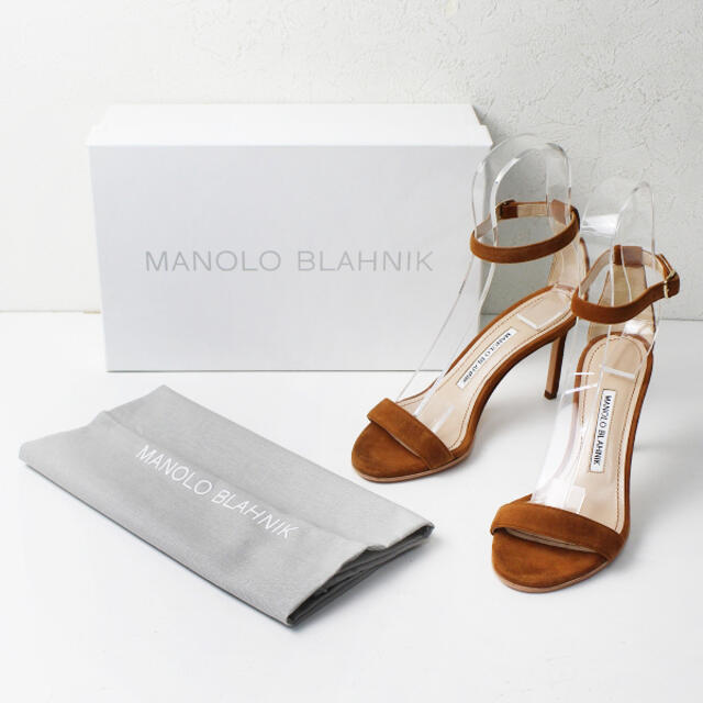 MANOLO BLAHNIK(マノロブラニク)の試着 極美品 MANOLO  BLAHNIK マノロブラニク CHAOS 90 カオス スウェードサンダル 35/キャメル【2400012951587】 レディースの靴/シューズ(サンダル)の商品写真