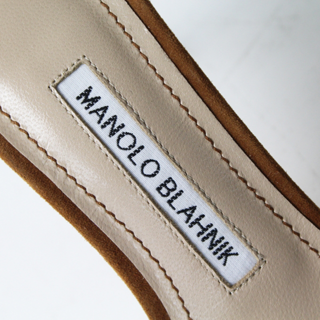 MANOLO BLAHNIK(マノロブラニク)の試着 極美品 MANOLO  BLAHNIK マノロブラニク CHAOS 90 カオス スウェードサンダル 35/キャメル【2400012951587】 レディースの靴/シューズ(サンダル)の商品写真