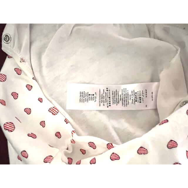 PETIT BATEAU(プチバトー)のプチバトー　ロンパース　ハート　ノースリーブ　出産祝い　退院　ベビー服 キッズ/ベビー/マタニティのベビー服(~85cm)(ロンパース)の商品写真