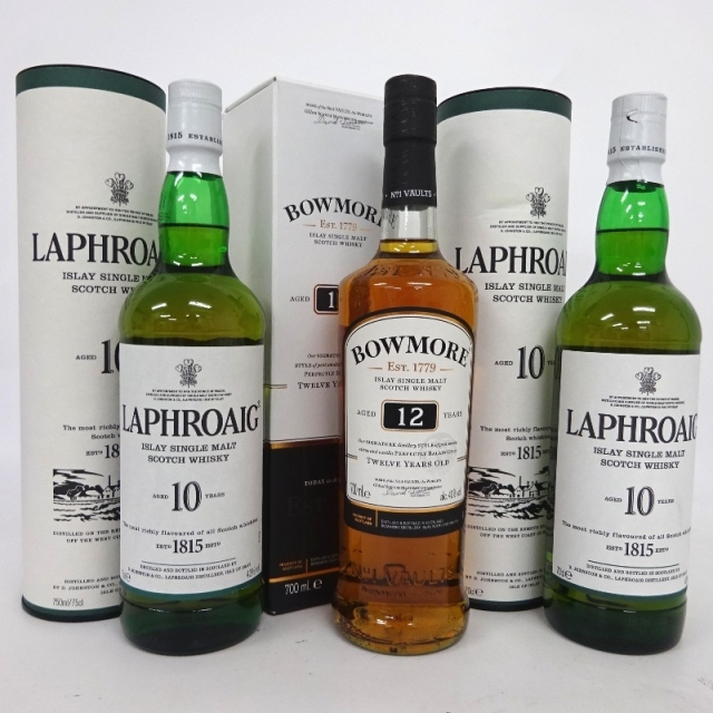 未開封☆【】 ラフロイグ 10年 ボウモア 12年 3本セット 700/750ml