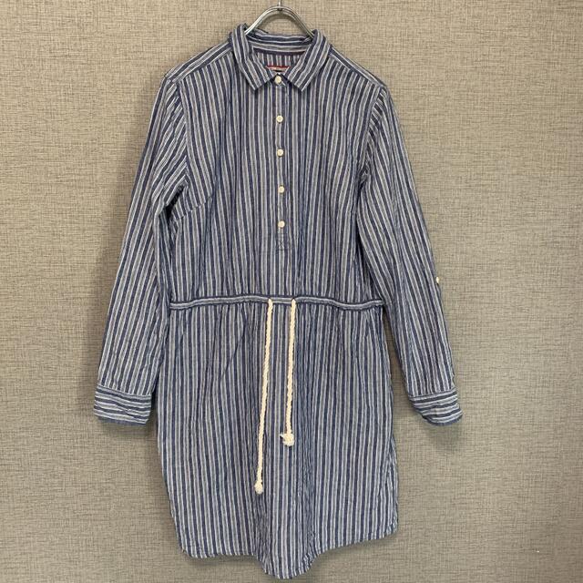 TOMMY HILFIGER(トミーヒルフィガー)の90s 00s トミーヒルフィガー　ビンテージ　アメリカ古着　ストライプ　古着 レディースのワンピース(ひざ丈ワンピース)の商品写真