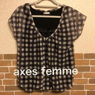 アクシーズファム(axes femme)のａｘｅｓfemme☆重ね着半袖ブラウス☆Mサイズ(シャツ/ブラウス(半袖/袖なし))