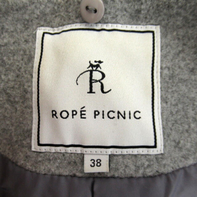 Rope' Picnic(ロペピクニック)のロペピクニック ノーカラーコート ダッフルコート ミドル丈 ウール 38 グレー レディースのジャケット/アウター(その他)の商品写真