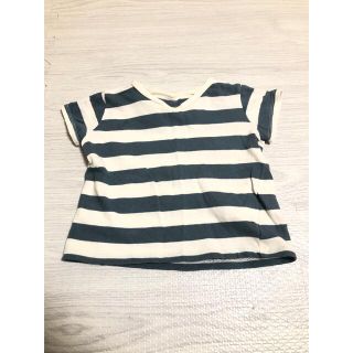 ボーダー　トップス　Tシャツ　80〜90㌢　オーガニックコットン(Ｔシャツ)