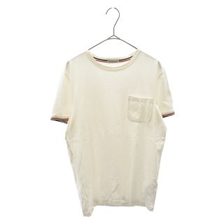 モンクレール(MONCLER)のMONCLER モンクレール MAGLIA T-SHIRT 袖トリコロール 半袖Tシャツ カットソー D10918019800 ホワイト(Tシャツ/カットソー(半袖/袖なし))