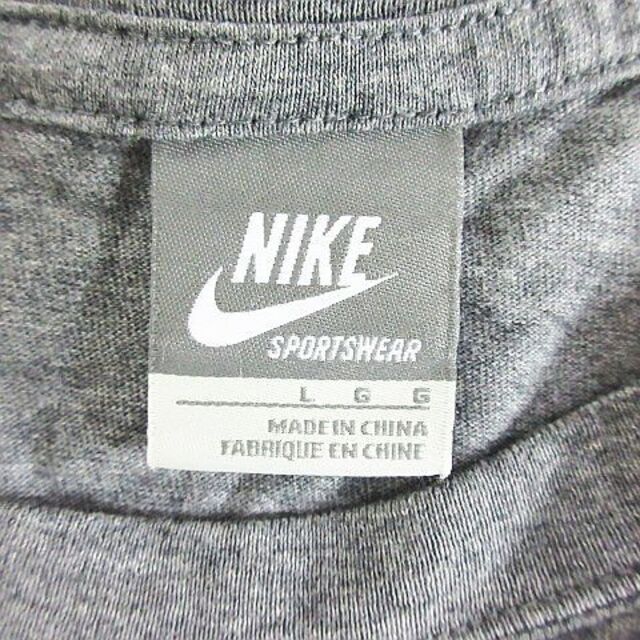 NIKE(ナイキ)のナイキ Tシャツ カットソー 長袖 クルーネック ロゴ コットン L グレー メンズのトップス(Tシャツ/カットソー(七分/長袖))の商品写真