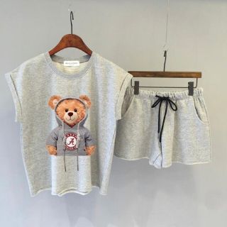 XL くまちゃん ルームウェア セットアップ レディース パジャマ 部屋着(ルームウェア)