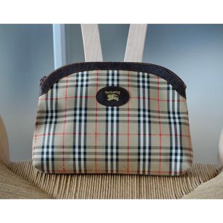 バーバリー(BURBERRY)のバーバリーズ キャンバス×レザー ノバチェック ベージュブラウン クラッチバッグ(クラッチバッグ)