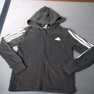 ジップアップパーカー adidas 黒 サイズ１５０(ジャケット/上着)