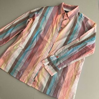 ポールスミス(Paul Smith)のお値下げ■ポールスミスブラック マルチカラー ビッグストライプシャツ(シャツ/ブラウス(長袖/七分))